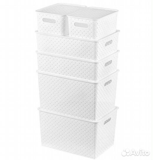 Набор 6 шт корзины / коробки с крышками 3 7,5 14 л