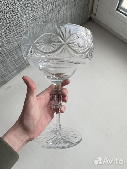 Хрустальная ваза для фруктов СССР