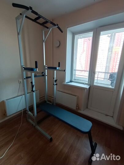 Турник 3 в 1 напольный со скамьей