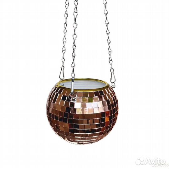 Кашпо из диско шара / кашпо из зеркальной мозаики