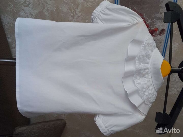 Белая школьная блузка на рост 134