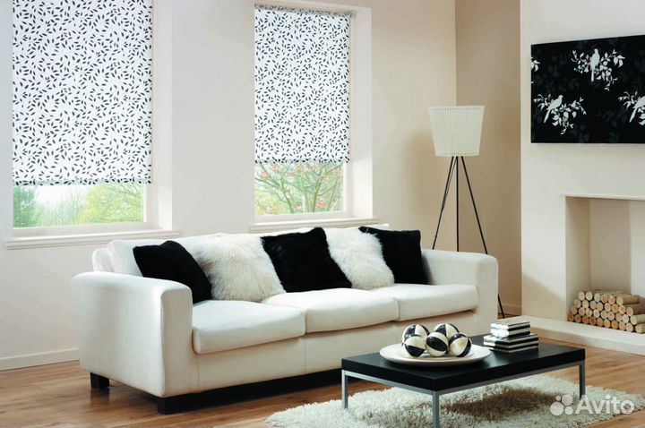 Рулонные шторы в Гостинную