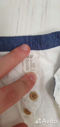 Рубашка детская hm для ребёнка 2-3 года размер 92