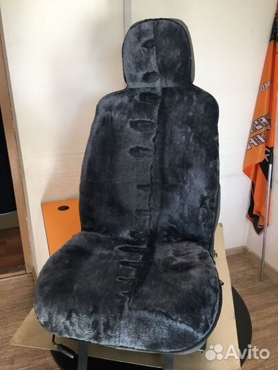 Накидки на сиденья искусственный мех серый, на