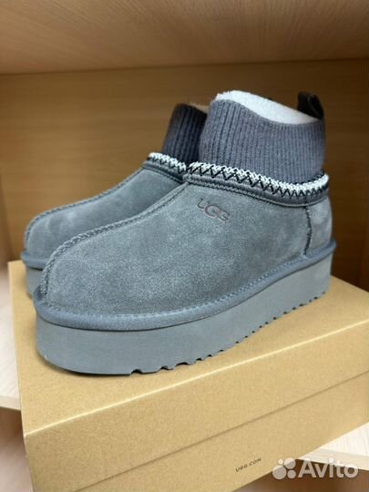 Ugg tazz tasman chestnut с носком серые lux