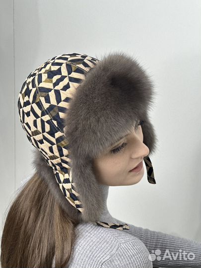 Шапка ушанка из соболя