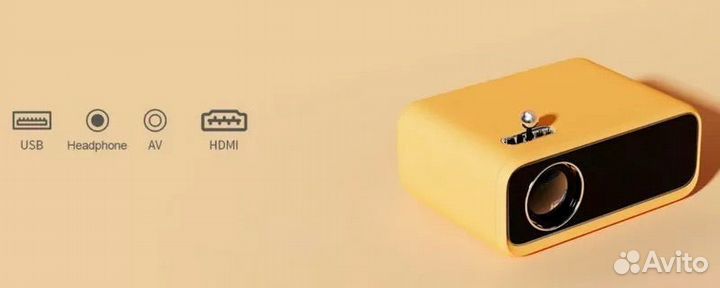 Проектор желтый wanbo projector mini xs01