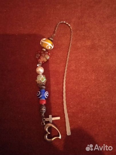 Закладка для книг серебро муранское стекло винтаж