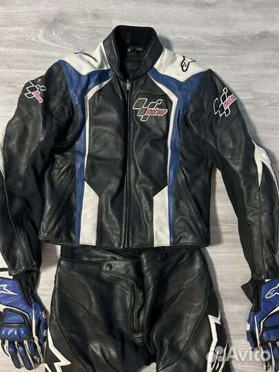 Мотокуртка и штаны кожаные 48 размер