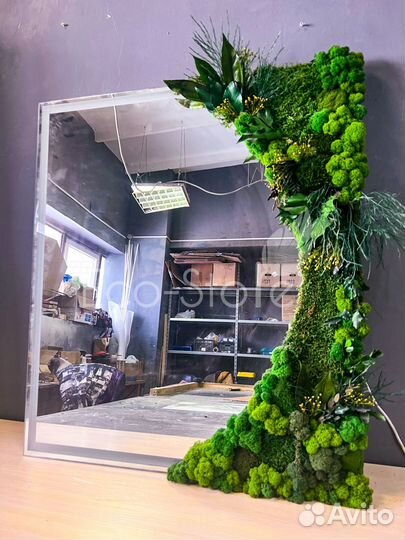 Стабилизированный мох.Зеркало со мхом