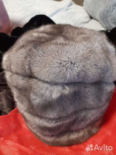 Шапка норковая женская серая