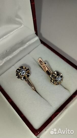 Серьги с бриллиантами тюльпаны СССР