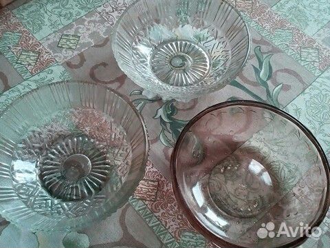 Антикварные ваза и салатники эпохи СССР, стекло