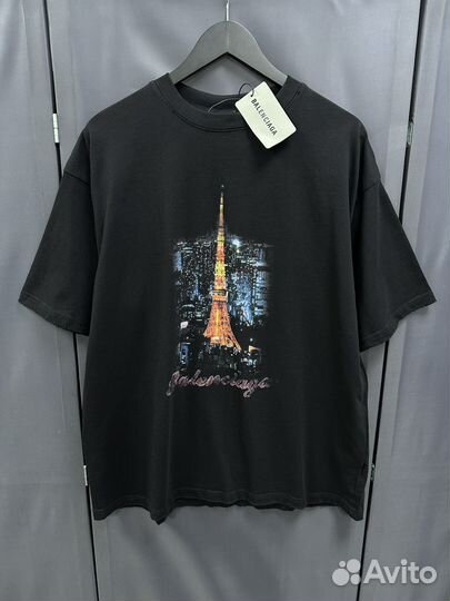 Футболка balenciaga paris oversize