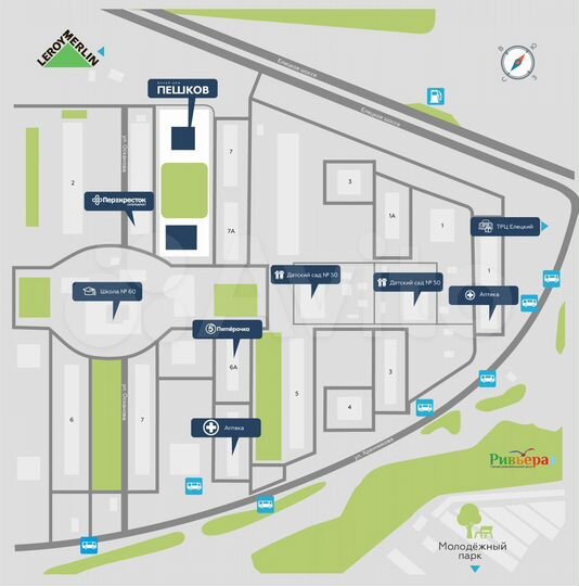 1-к. квартира, 50,3 м², 15/22 эт.