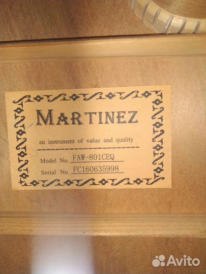 Электроакустическая гитара martinez