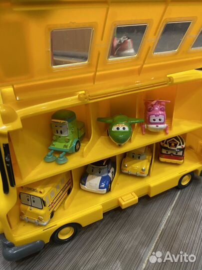 Игрушка Автобус гараж скулби и машинки робокар