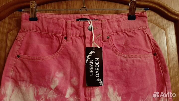 Юбка джинсовая розовая Urban Garden, новая