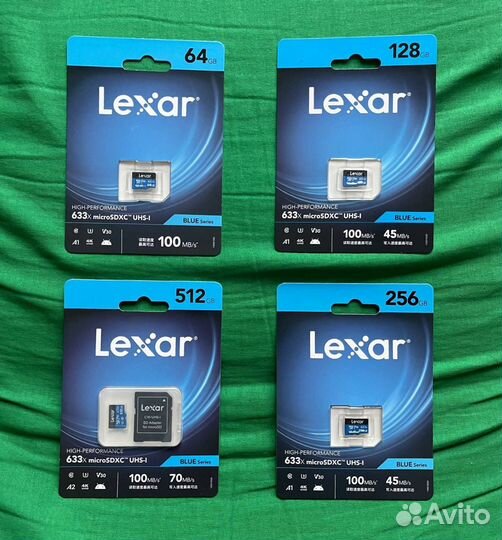 Карты памяти Lexar MicrosdXC UHS 1 130 Mb (новые