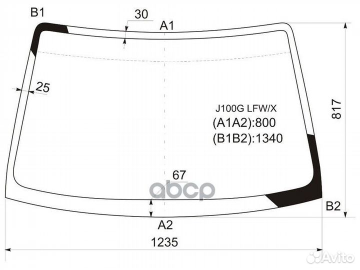 Стекло лобовое toyota cami J1##E 99-05/daihatsu