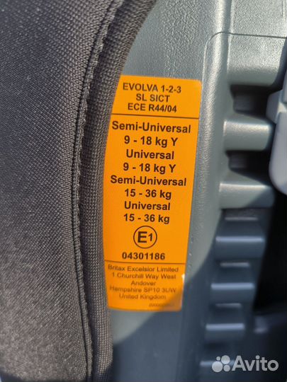 Детское автокресло britax romer evolva 1-2-3