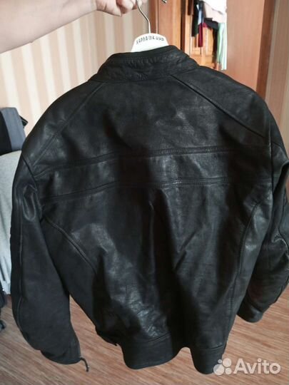 Мотокуртка кожаная мужская размер 52-54, рост 170