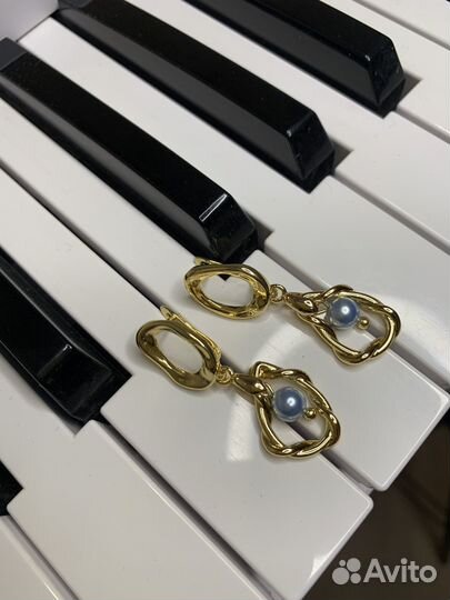 Серьги позолота
