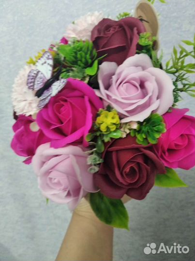 Букет из мыльных роз