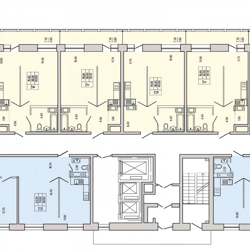 2-к. квартира, 64,9 м², 11/19 эт.