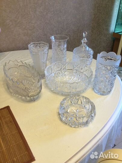 Хрустальная посуда СССР вазы