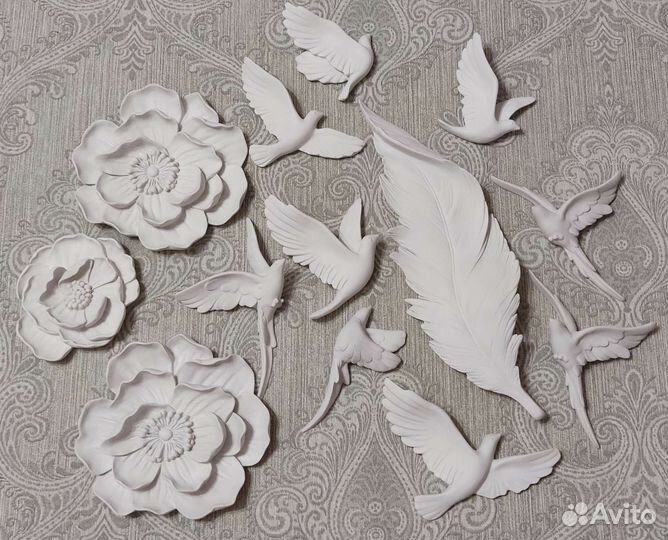 Гипсовый настенный декор панно барельеф