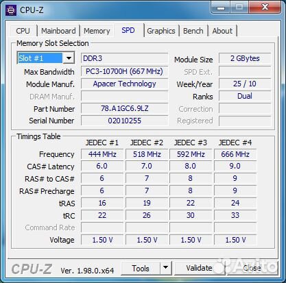 DDR3 2x2gb 1333mhz 2rank CL9-9-9-24 Apacer