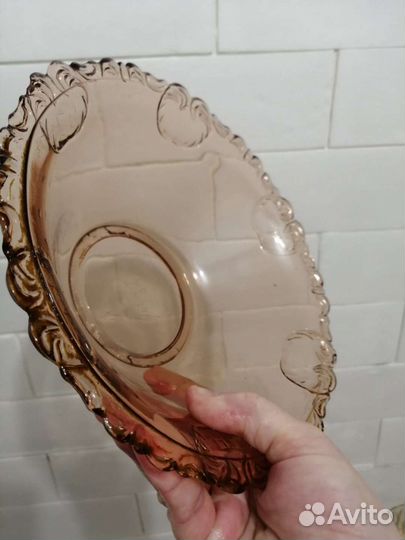 Салатник, конфетница карамельное стекло