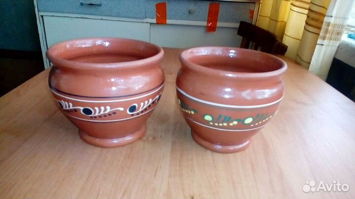 Контейнеры для продуктов, горшочки глин.крышка