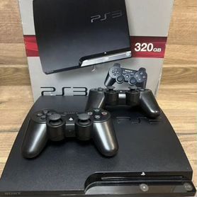 Sony playstation 3 slim 320gb+39игр+2джойстика