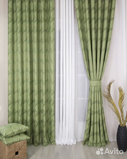 Шторы жаккард Альба пальма новые пошив