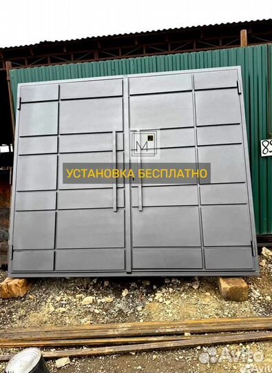 Ворота в Махачкале с калиткой хай-тэк, лофт, классика