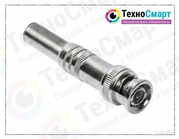 Разъём штекер BNC под винт с пружиной металл