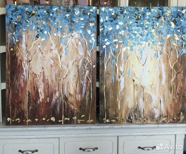 Абстрактный диптих маслом