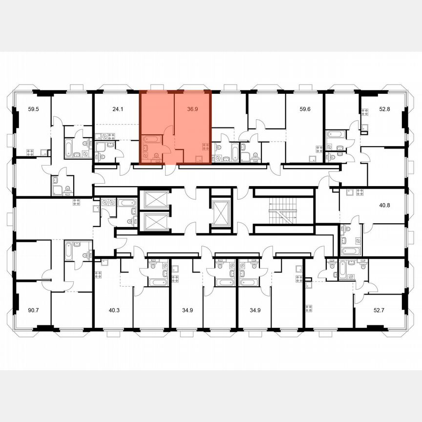 1-к. квартира, 36,4 м², 2/13 эт.