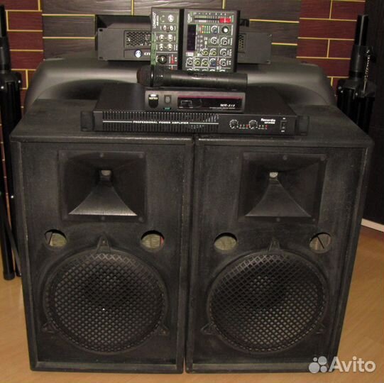 Колонки FA 1000W Усилитель Микшер USBt-FX Микрофон