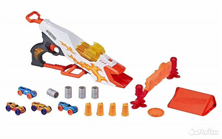 Бластер с машинками Nerf nitro double clutch infe