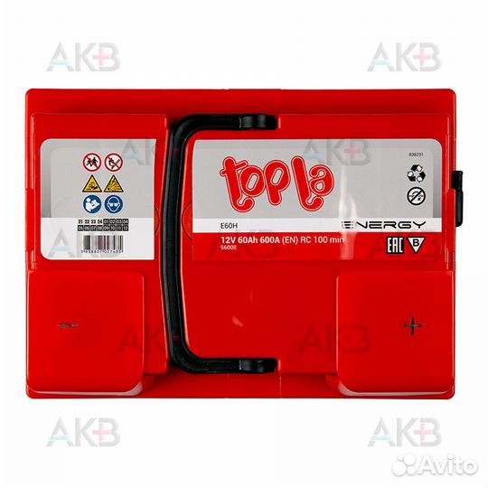 Аккумулятор автомобильный Topla Energy 60R (600A 2