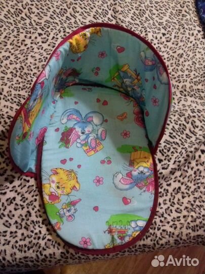 Санки детские с ручкой и съемным теплым вкладышем