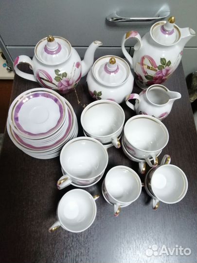 Сервиз чайный кофейный, 2 в 1, Дулево