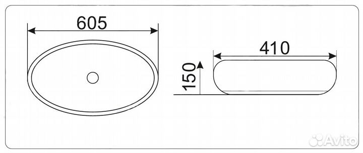 Раковина для ванной CeramaLux MNC 164