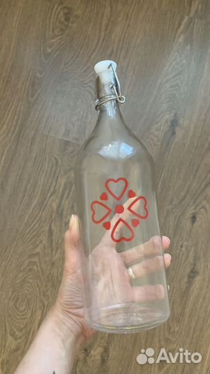 Стеклянная бутылка 1 л Икея