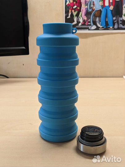 Бутылочка для воды силиконовая