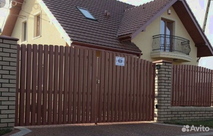 Забор металлический, ворота качественно