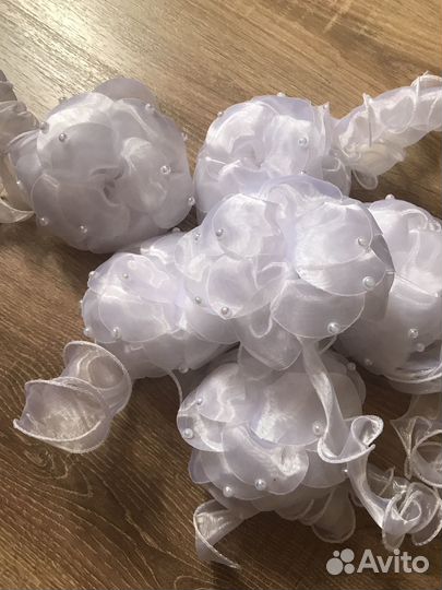 Банты для волос белые